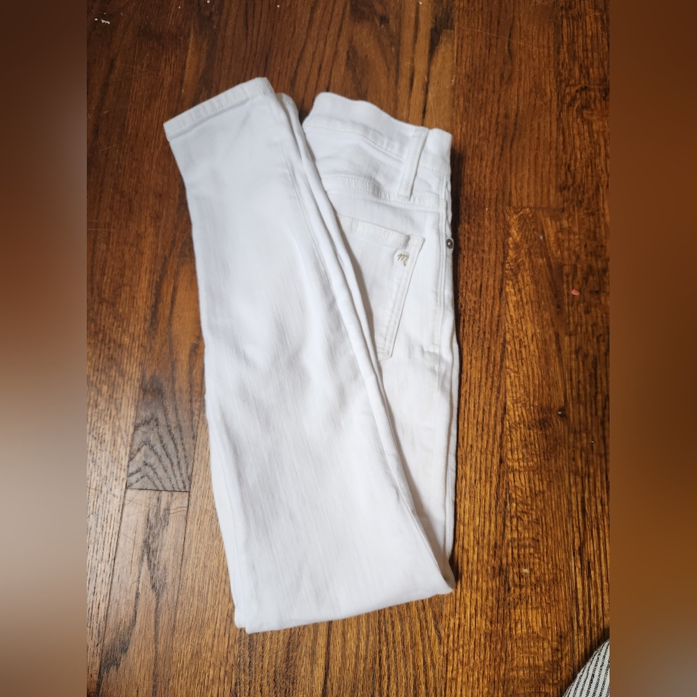 Madewell jeans, white 9 inch high rise skinny jeans, size 24...011